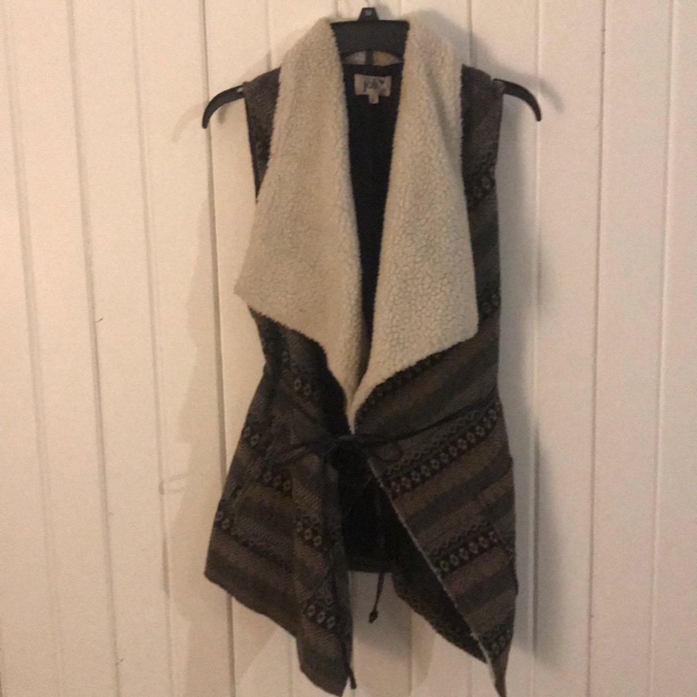 Southwestern print first with wool trim